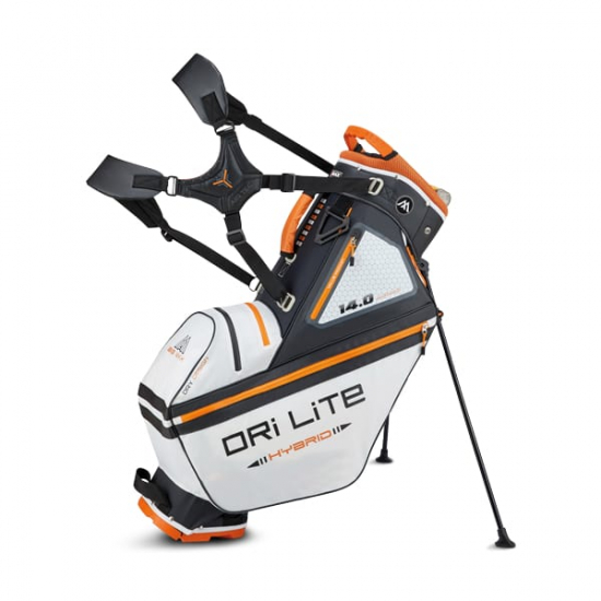 Big Max Dri Lite Hybrid Tour - White/Black/Orange - Bærebag i gruppen Golfhandelen / Golfbagger / Bærebag hos Golfhandelen Ltd (Dry lite tour Stand WBO)